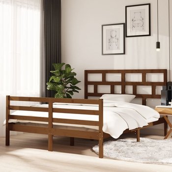 vidaXL Rama łóżka, miodowy brąz, lite drewno, 150x200 cm - vidaXL