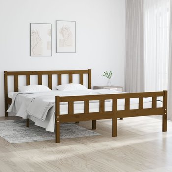 vidaXL Rama łóżka, miodowy brąz, lite drewno, 150x200 cm - vidaXL