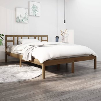 vidaXL Rama łóżka, miodowy brąz, lite drewno, 200 x 200 cm - vidaXL
