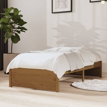 vidaXL Rama łóżka, miodowy brąz, lite drewno, 75x190 cm, pojedyncza - vidaXL