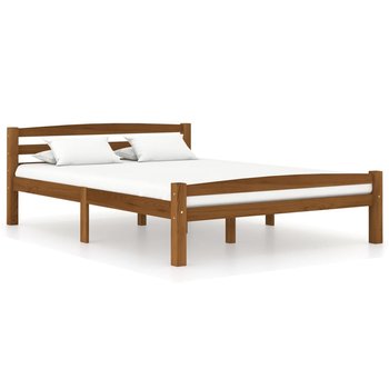 vidaXL Rama łóżka, miodowy brąz, lite drewno sosnowe, 140 x 200 cm - vidaXL