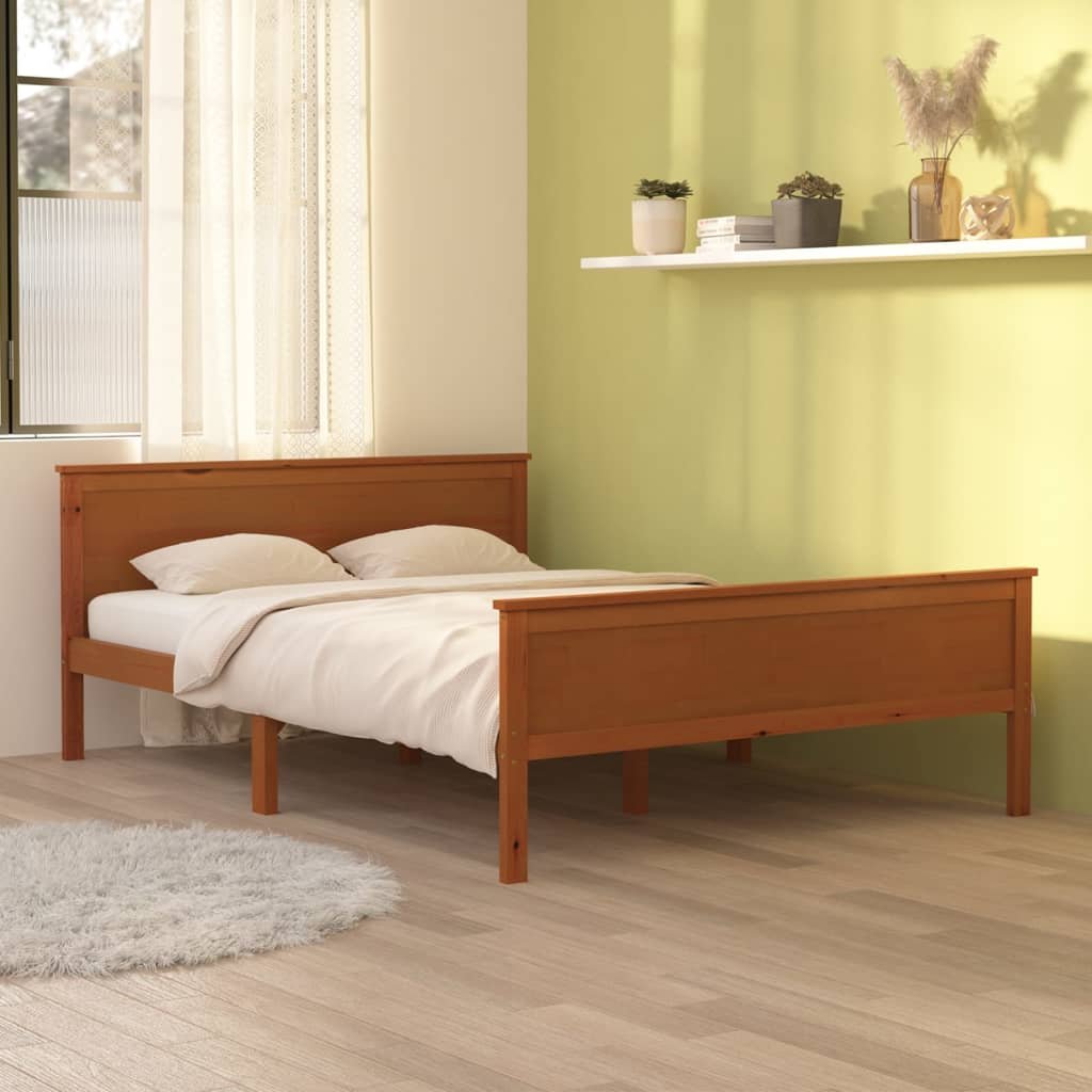 Фото - Ліжко VidaXL Rama łóżka, miodowy brąz, lite drewno sosnowe, 160 x 200 cm 