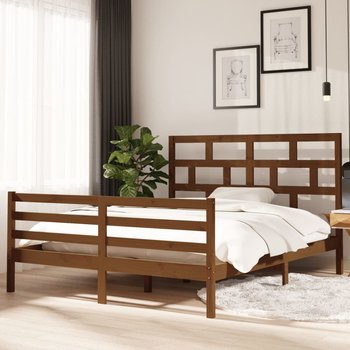 vidaXL Rama łóżka, miodowy brąz, lite drewno sosnowe, 160 x 200 cm - vidaXL