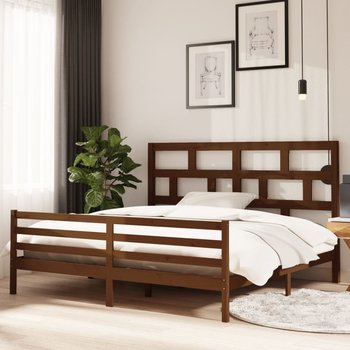 vidaXL Rama łóżka, miodowy brąz, lite drewno sosnowe, 200 x 200 cm - vidaXL