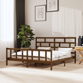 vidaXL Rama łóżka, miodowy brąz, lite drewno sosnowe, 200 x 200 cm - vidaXL