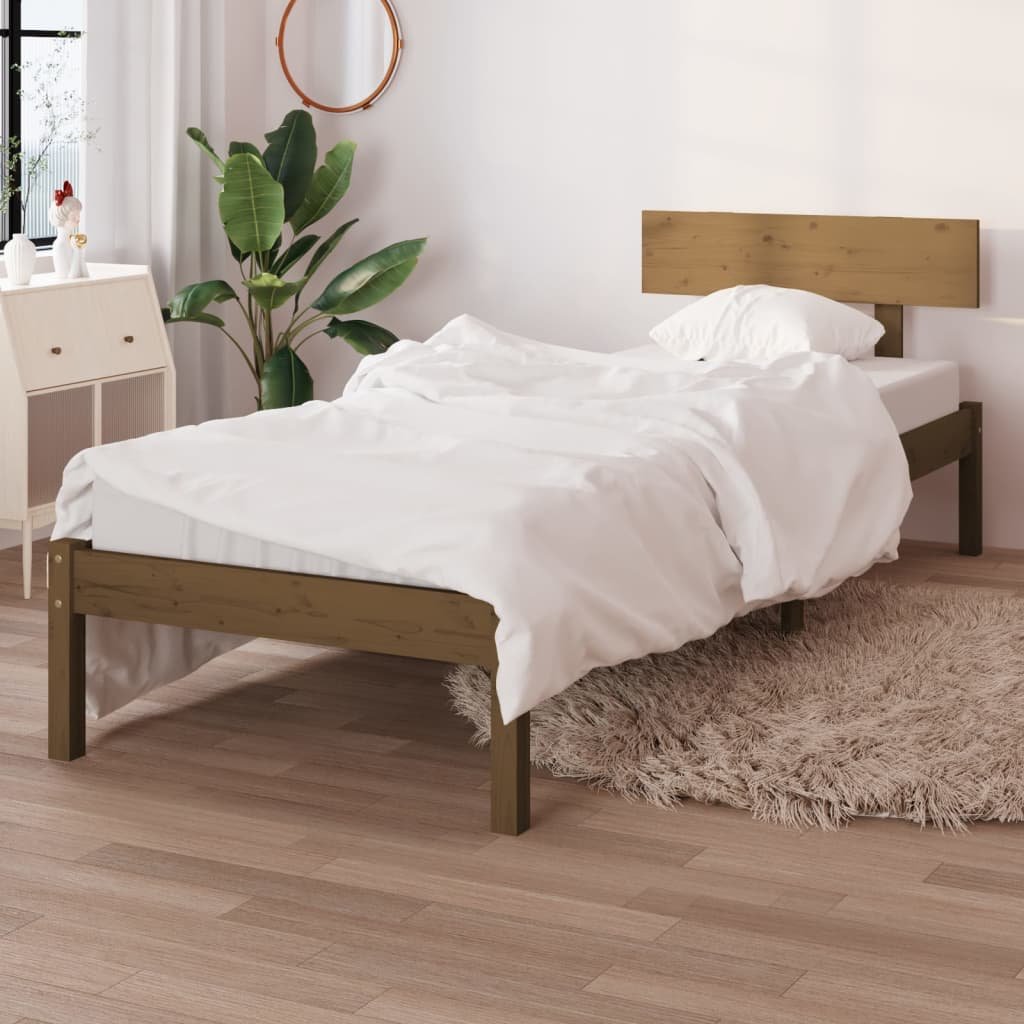 Фото - Ліжко VidaXL Rama łóżka, miodowy brąz, lite drewno sosnowe, 90 x 200 cm 