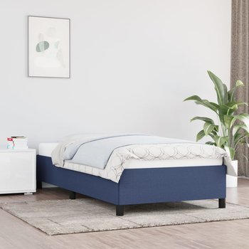 vidaXL Rama łóżka, niebieska, 90 x 200 cm, tapicerowana tkaniną - vidaXL
