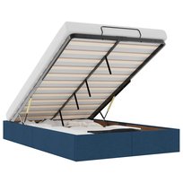 vidaXL Rama łóżka otomana bez materaca, niebieska, 120x200 cm, tkanina