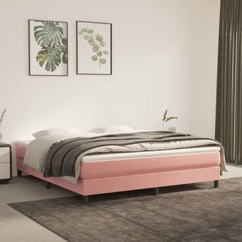 vidaXL Rama łóżka, różowa, 160 x 200 cm, tapicerowana aksamitem - vidaXL