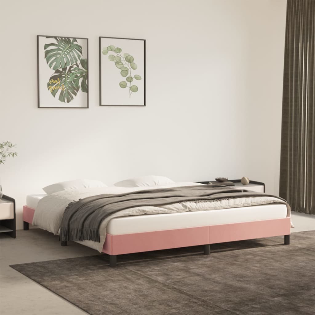 Фото - Ліжко VidaXL Rama łóżka, różowa, 180x200 cm, tapicerowana aksamitem 
