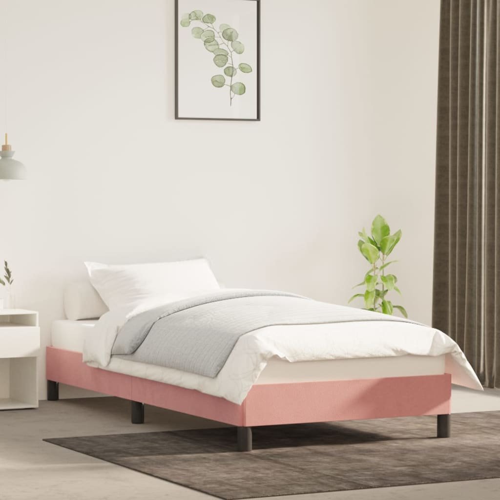 Фото - Ліжко VidaXL Rama łóżka, różowa, 80x200 cm, tapicerowana aksamitem 