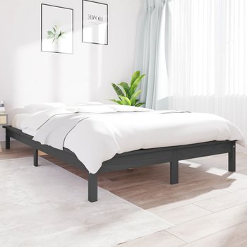 vidaXL Rama łóżka, szara, 180x200 cm, lite drewno sosnowe - vidaXL