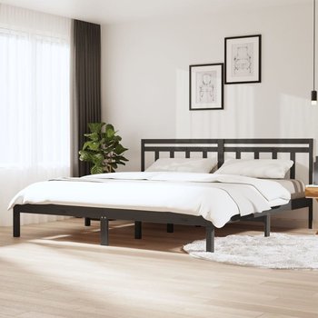 vidaXL Rama łóżka, szara, 180x200 cm, lite drewno - vidaXL