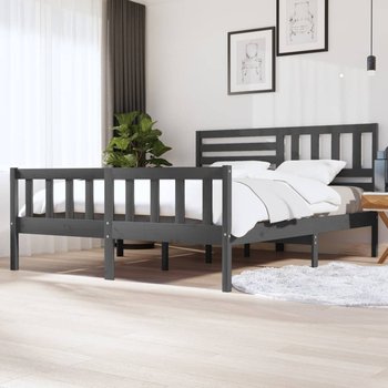 vidaXL Rama łóżka, szara, 180x200 cm, lite drewno - vidaXL