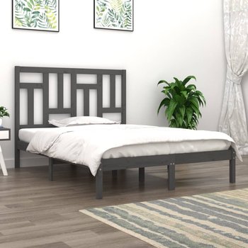 vidaXL Rama łóżka, szara, lite drewno sosnowe, 160 x 200 cm - vidaXL