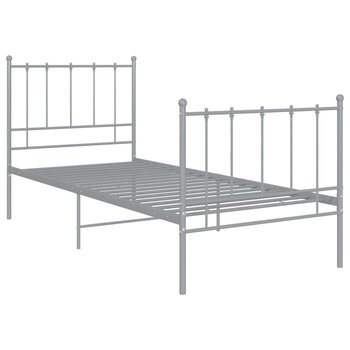 vidaXL Rama łóżka, szara, metalowa, 100 x 200 cm - vidaXL
