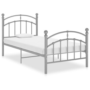 vidaXL Rama łóżka, szara, metalowa, 100 x 200 cm - vidaXL