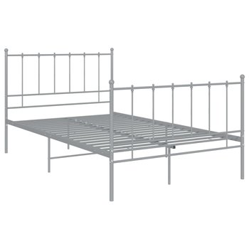 vidaXL Rama łóżka, szara, metalowa, 120 x 200 cm - vidaXL