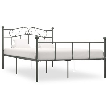vidaXL Rama łóżka, szara, metalowa, 120 x 200 cm - vidaXL