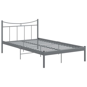 vidaXL Rama łóżka, szara, metalowa, 120 x 200 cm  - vidaXL