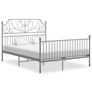 vidaXL Rama łóżka, szara, metalowa, 160 x 200 cm - vidaXL