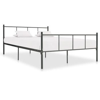 vidaXL Rama łóżka, szara, metalowa, 160 x 200 cm - vidaXL