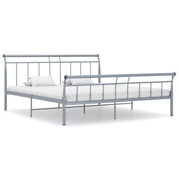 vidaXL Rama łóżka, szara, metalowa, 160x200 cm - vidaXL