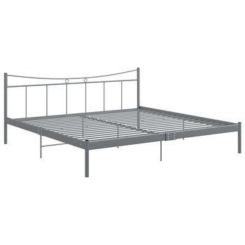vidaXL Rama łóżka, szara, metalowa, 180 x 200 cm  - vidaXL