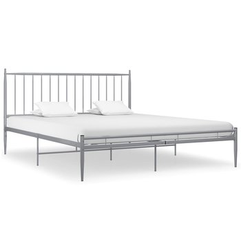 vidaXL Rama łóżka, szara, metalowa, 200 x 200 cm - vidaXL