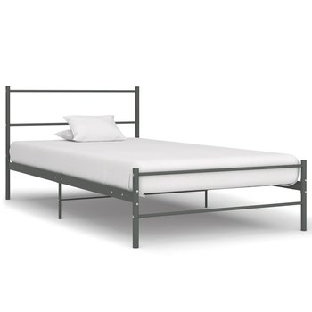 vidaXL Rama łóżka, szara, metalowa, 90 x 200 cm - vidaXL