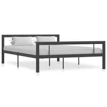 vidaXL Rama łóżka, szaro-biała, metalowa, 120 x 200 cm - vidaXL