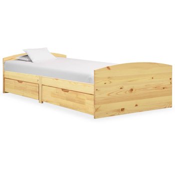 vidaXL Rama łóżka z 2 szufladami, lite drewno sosnowe, 90 x 200 cm - vidaXL