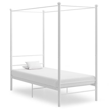 vidaXL Rama łóżka z baldachimem, biała, metalowa, 100 x 200 cm - vidaXL