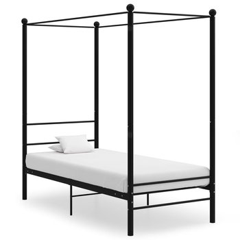 vidaXL Rama łóżka z baldachimem, czarna, metalowa, 100 x 200 cm - vidaXL