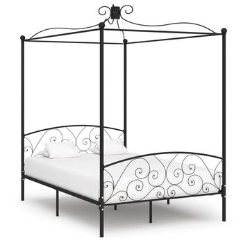 vidaXL Rama łóżka z baldachimem, czarna, metalowa, 120 x 200 cm - vidaXL