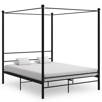 vidaXL Rama łóżka z baldachimem, czarna, metalowa, 160 x 200 cm  - vidaXL