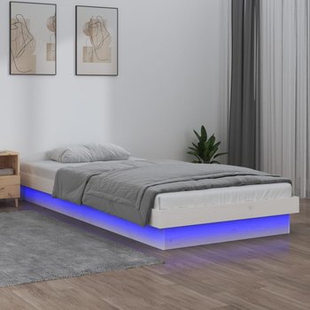 vidaXL Rama łóżka z LED, 90x200 cm, lite drewno - vidaXL