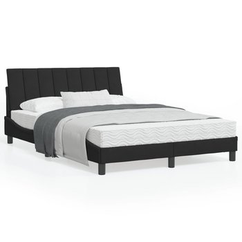 vidaXL Rama łóżka z LED, czarna, 140x190 cm, aksamitna - vidaXL