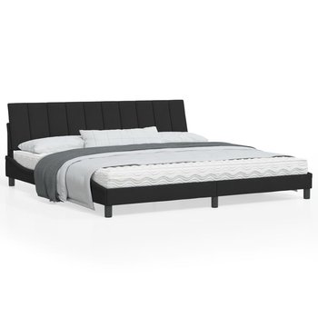 vidaXL Rama łóżka z LED, czarna, 200x200 cm, aksamitna - vidaXL