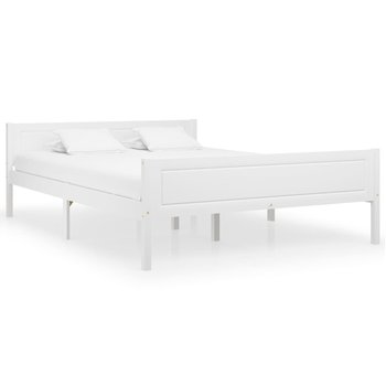 vidaXL Rama łóżka z litego drewna sosnowego, biała, 140 x 200 cm - vidaXL