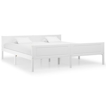 vidaXL Rama łóżka z litego drewna sosnowego, biała, 180 x 200 cm - vidaXL