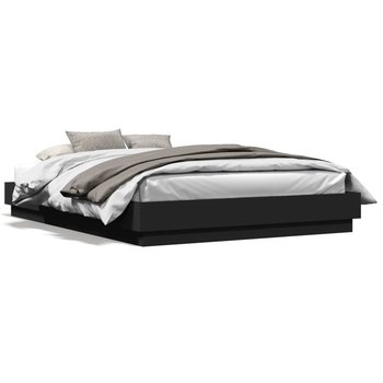 vidaXL Rama łóżka z oświetleniem LED, czarna, 140x200 cm - vidaXL
