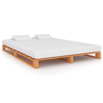 vidaXL Rama łóżka z palet, brązowa, lite drewno sosnowe, 140 x 200 cm - vidaXL