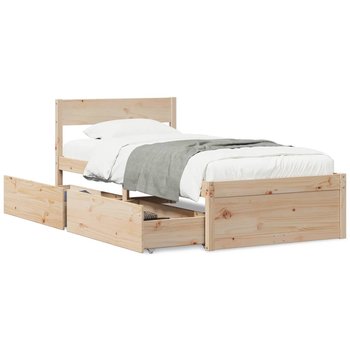 vidaXL Rama łóżka z szufladami, 100x200 cm, lite drewno sosnowe - vidaXL