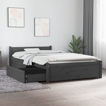 vidaXL Rama łóżka z szufladami, szara, 100x200 cm - vidaXL
