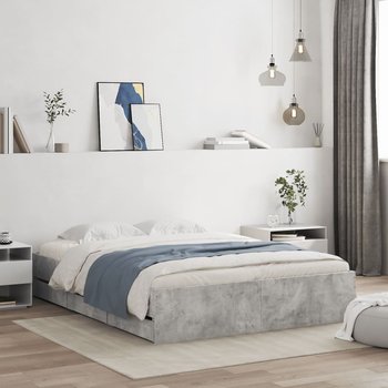 vidaXL Rama łóżka z szufladami, szarość betonu, 140x200 cm - vidaXL