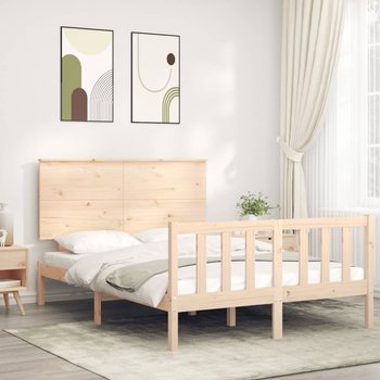 vidaXL Rama łóżka z wezgłowiem, 140x190 cm, lite drewno - vidaXL