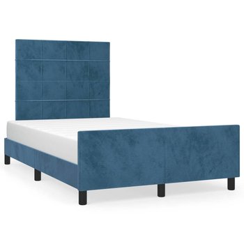 vidaXL Rama łóżka z wezgłowiem, ciemnoniebieska, 120x190 cm, aksamit - vidaXL