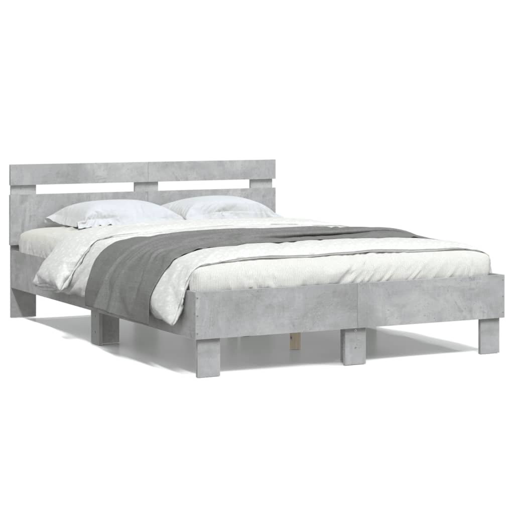 Фото - Ліжко VidaXL Rama łóżka z wezgłowiem, szarość betonu, 120x190 cm 