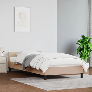 vidaXL Rama łóżka z zagłówkiem, cappuccino, 80x200 cm, sztuczna skóra - vidaXL